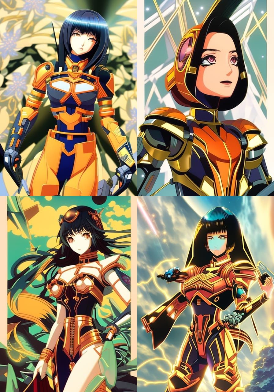Anime Portrait: Cosmic Entity in Galactic Exosuit