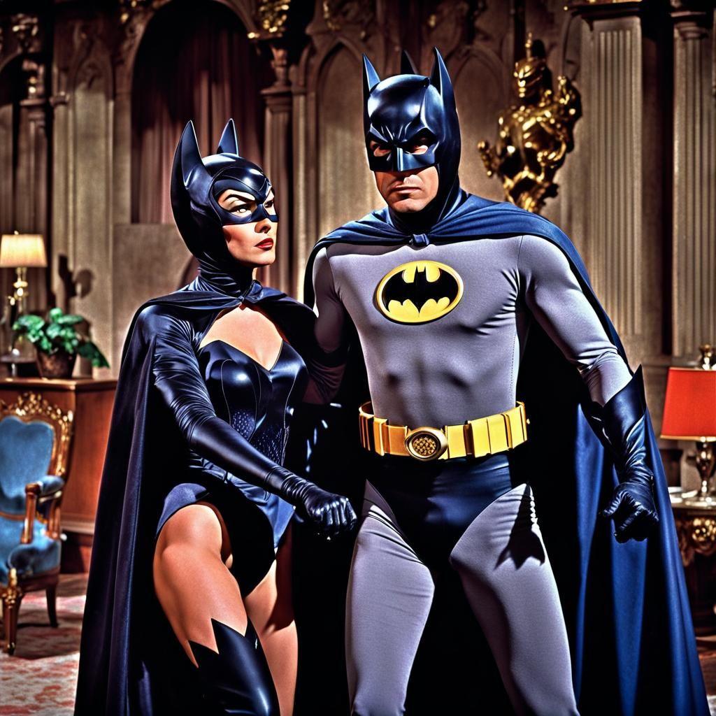 Batman and Catwoman Dancing the Batusi