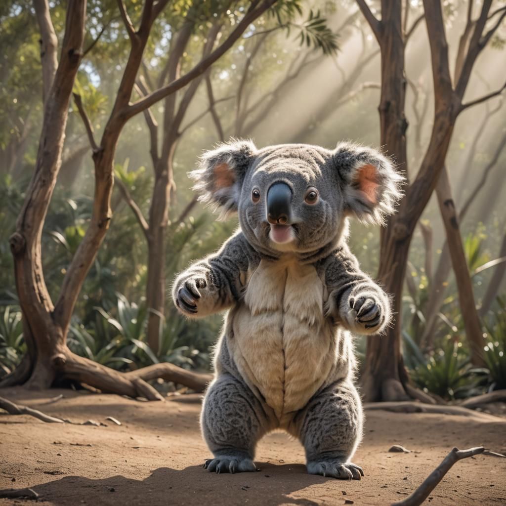 Furry Alien Visits Koalas at San Diego Zoo