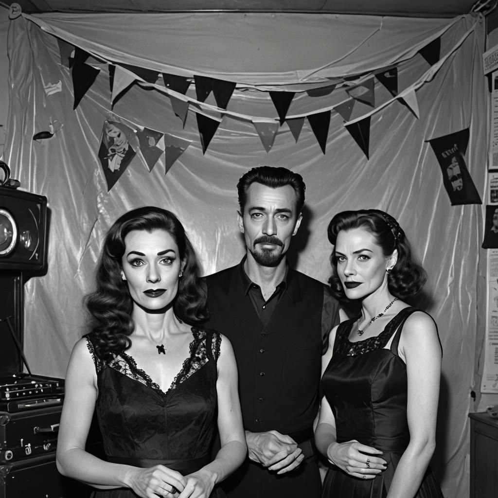 Goth Couple in Dystopian Dreamscape