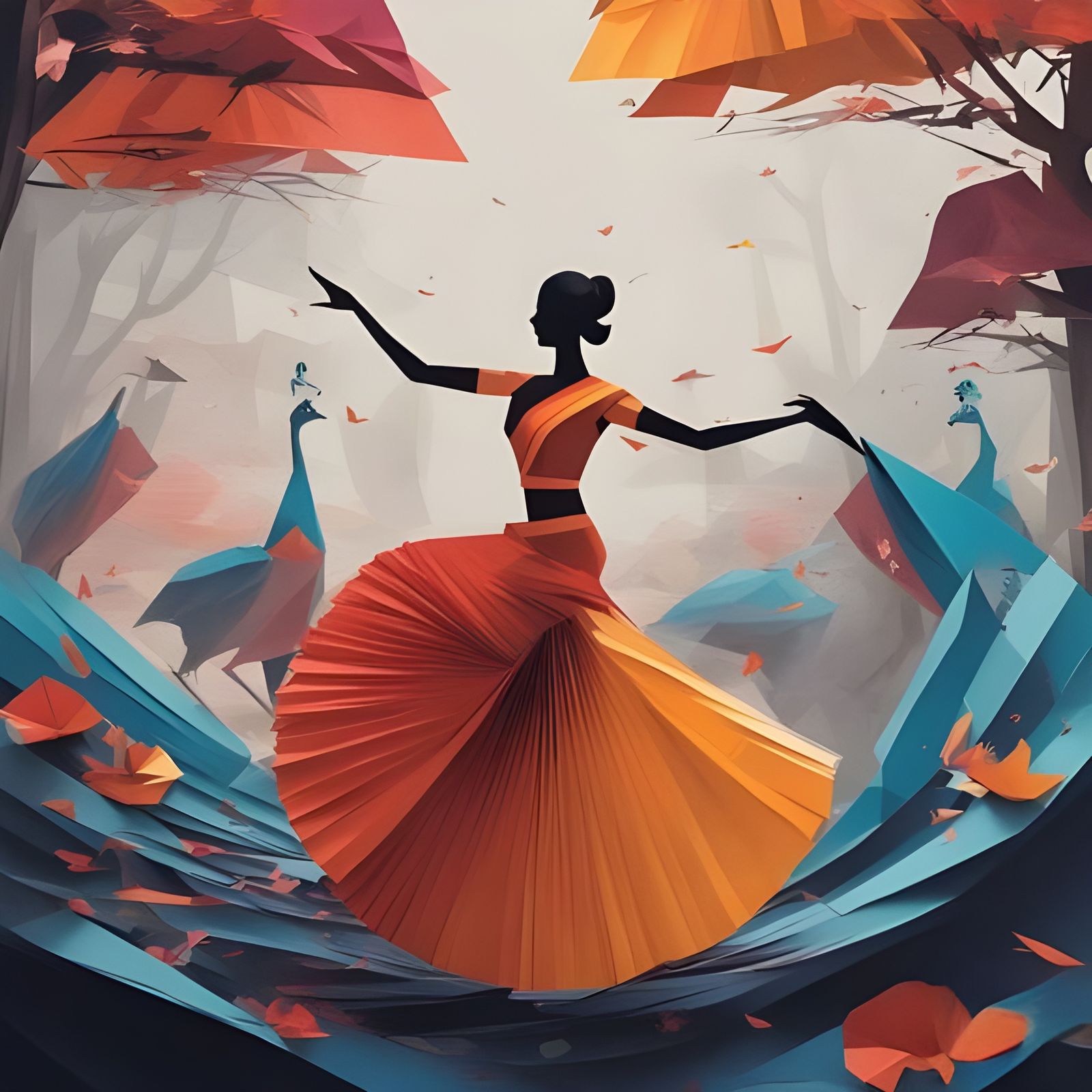 Indian classical dance with peacocks