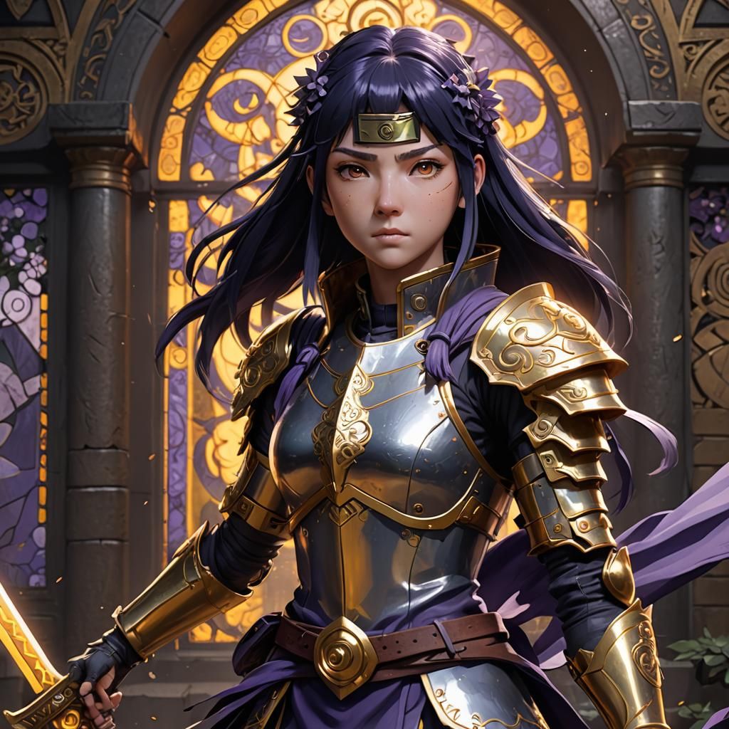 Hinata as Knight: Dark Fantasy Concept Art