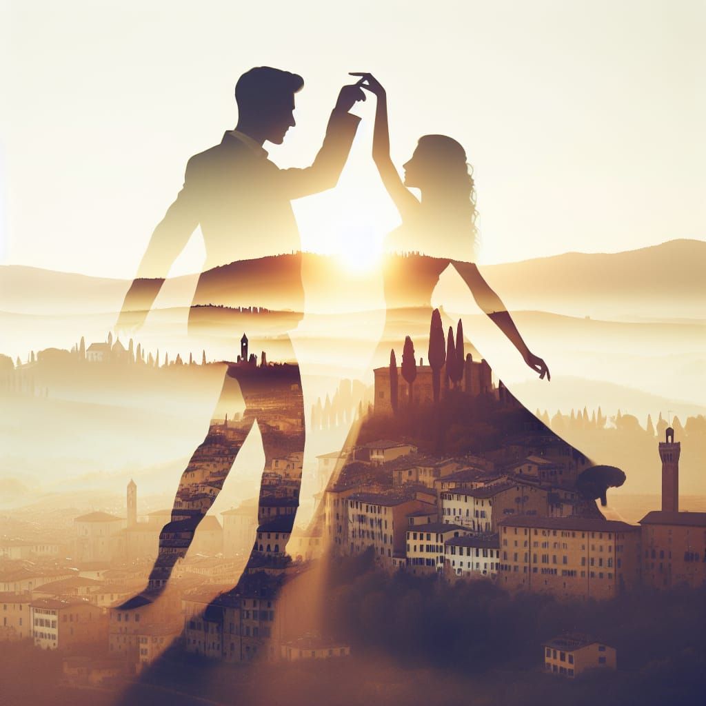 Tuscan Dancers in Double Exposure Style