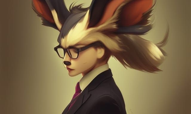 Eevee as Professor: Hyperdetailed Digital Art Portrait