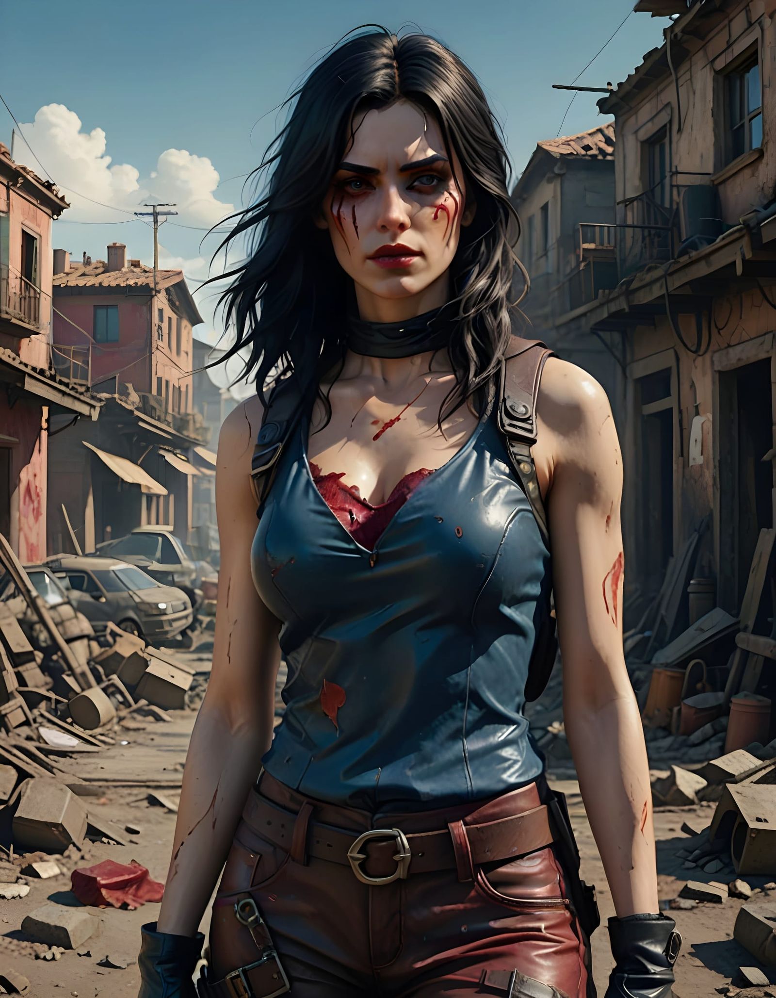 Surreal Fallout Survivor: A Beautiful Italian Woman in a Pos...