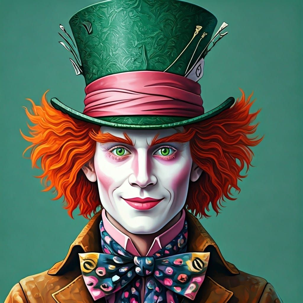 Tea Cup Mosaic of the Mad Hatter