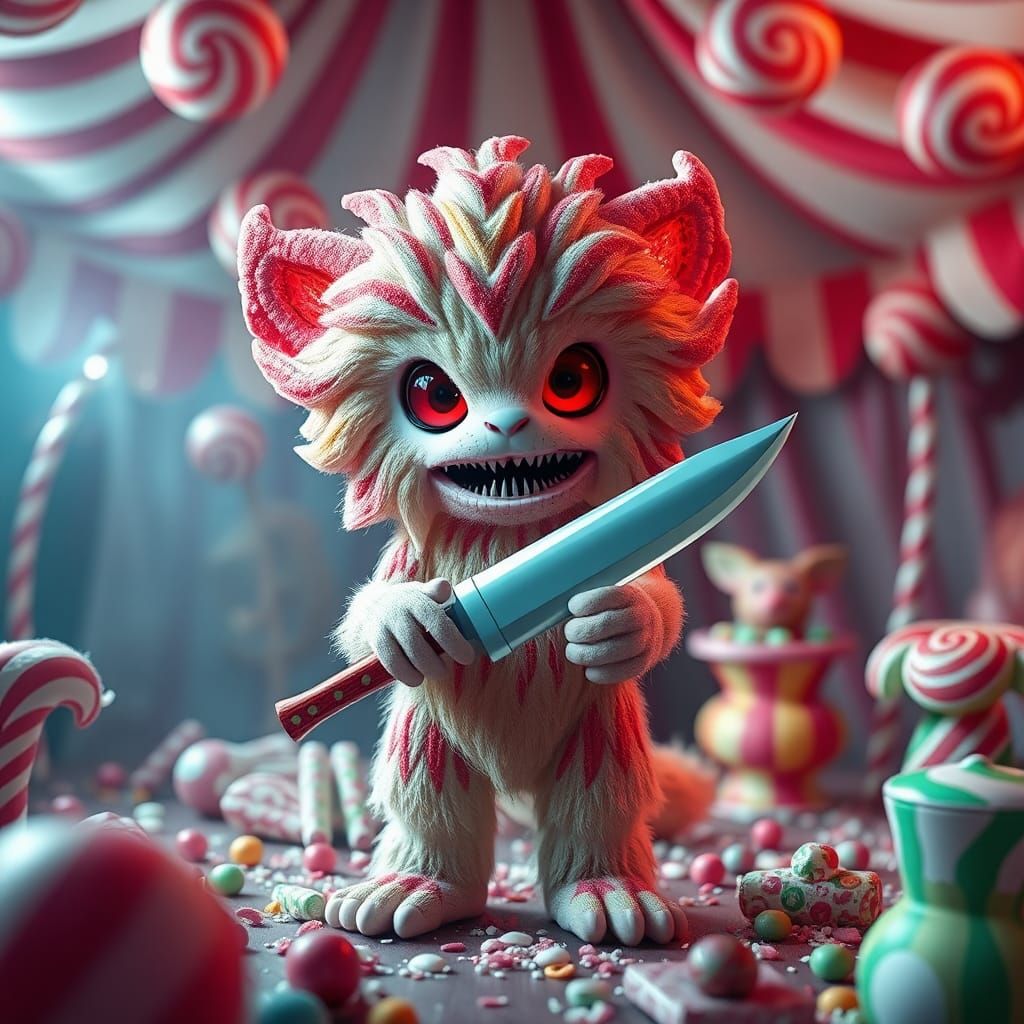 Candy Circus Scene in Digital Art Style