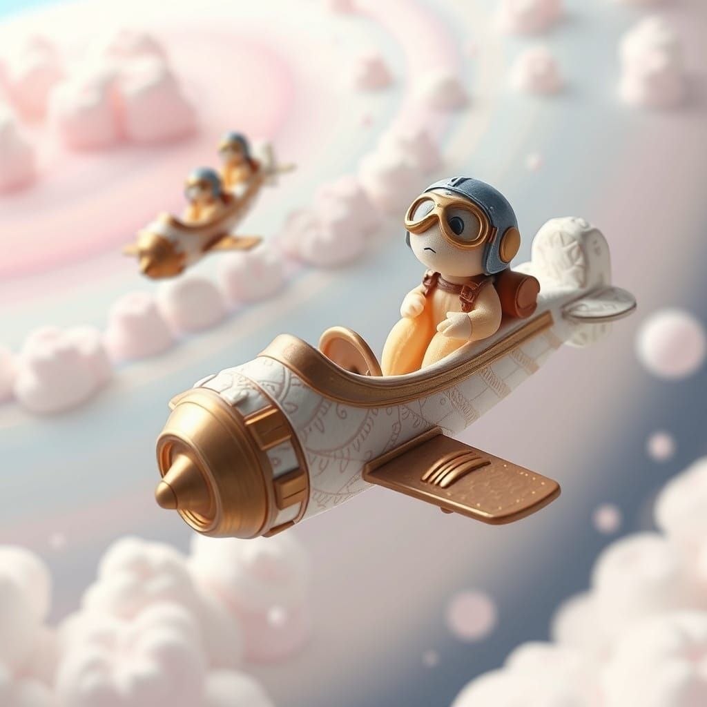 Fortune Cookies Soar in Ghibli-Style Steampunk Sky