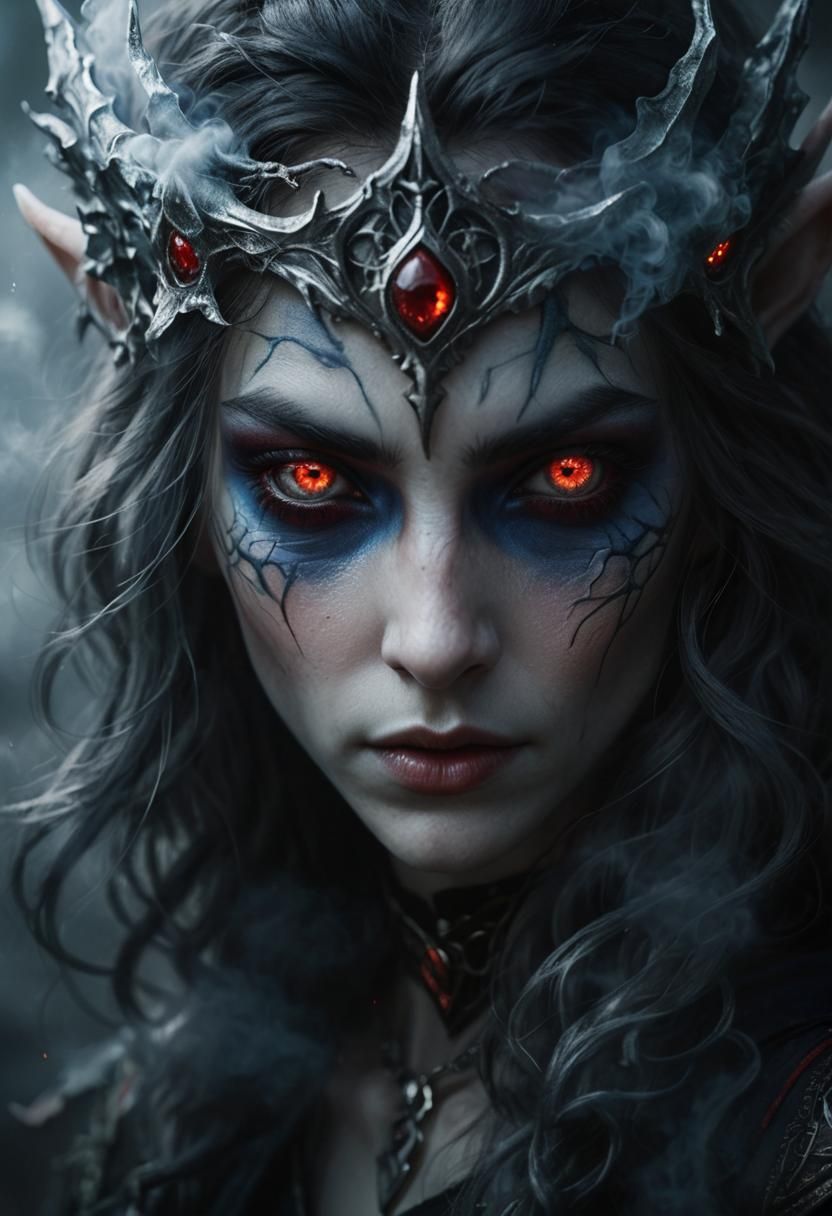 Elven Witch Portrait in Tolkien Style