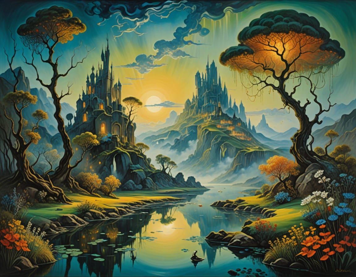 Surreal Islands Emerge from a Dreamy Landscape