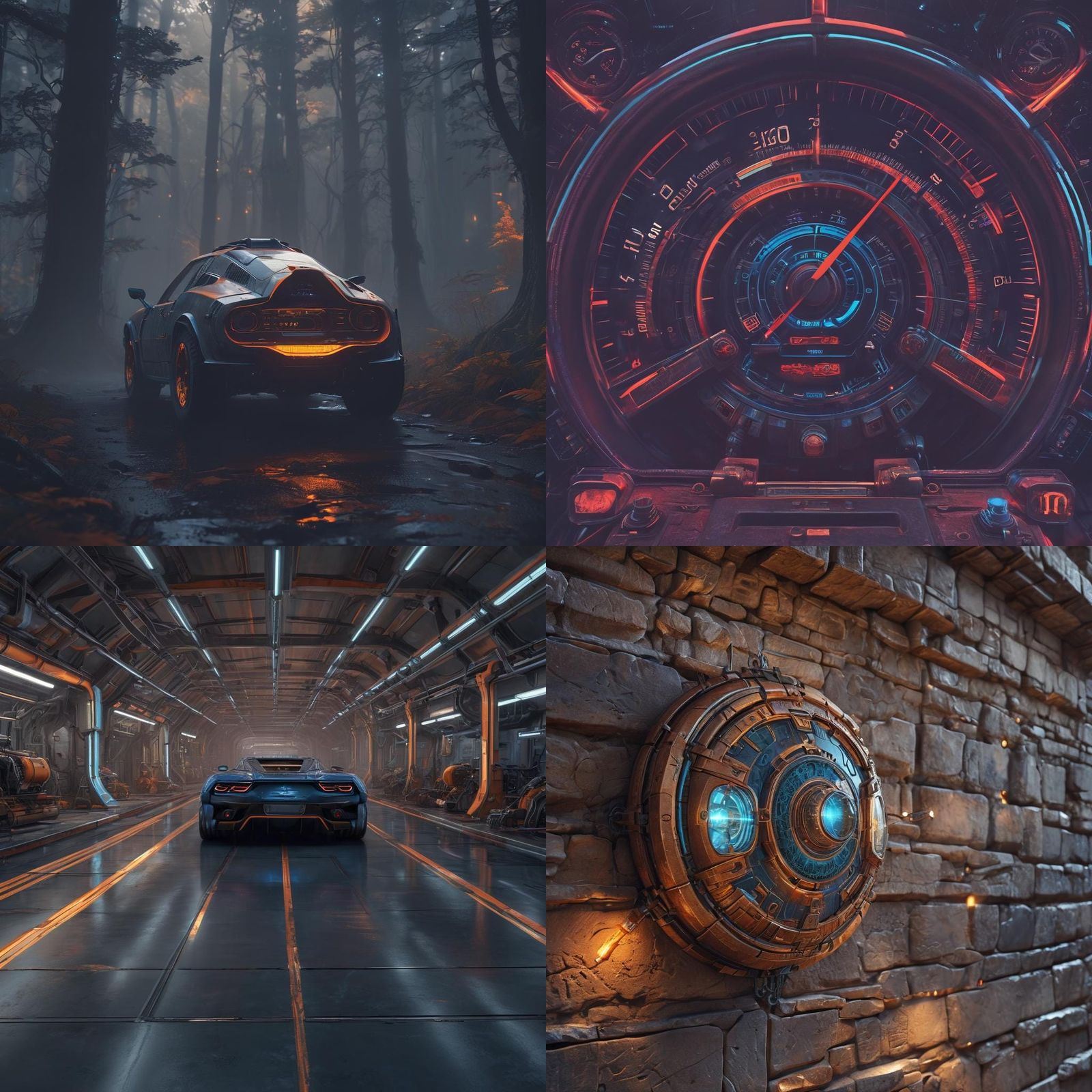 Detailed Car Speedometer Fantasy Concept Art