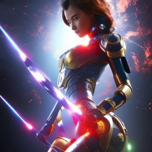 Elemental Robot Girl: Hyperdetailed Concept Art