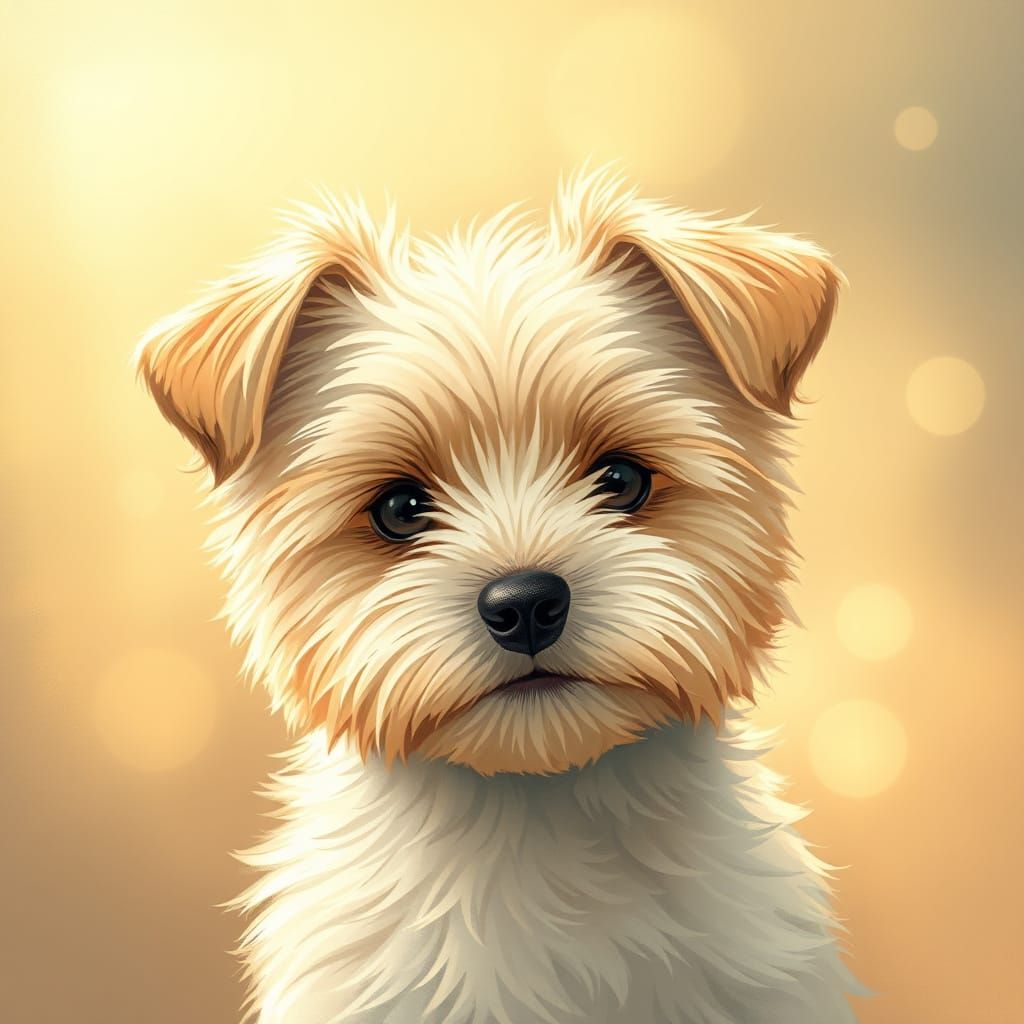 Whimsical Terrier in Warm Golden Light