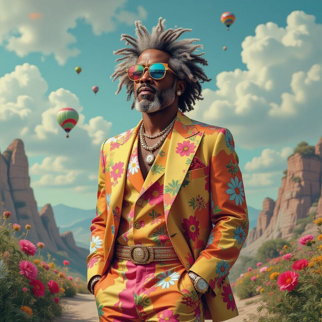 Andre 3000 in a Surreal Digital Dreamscape