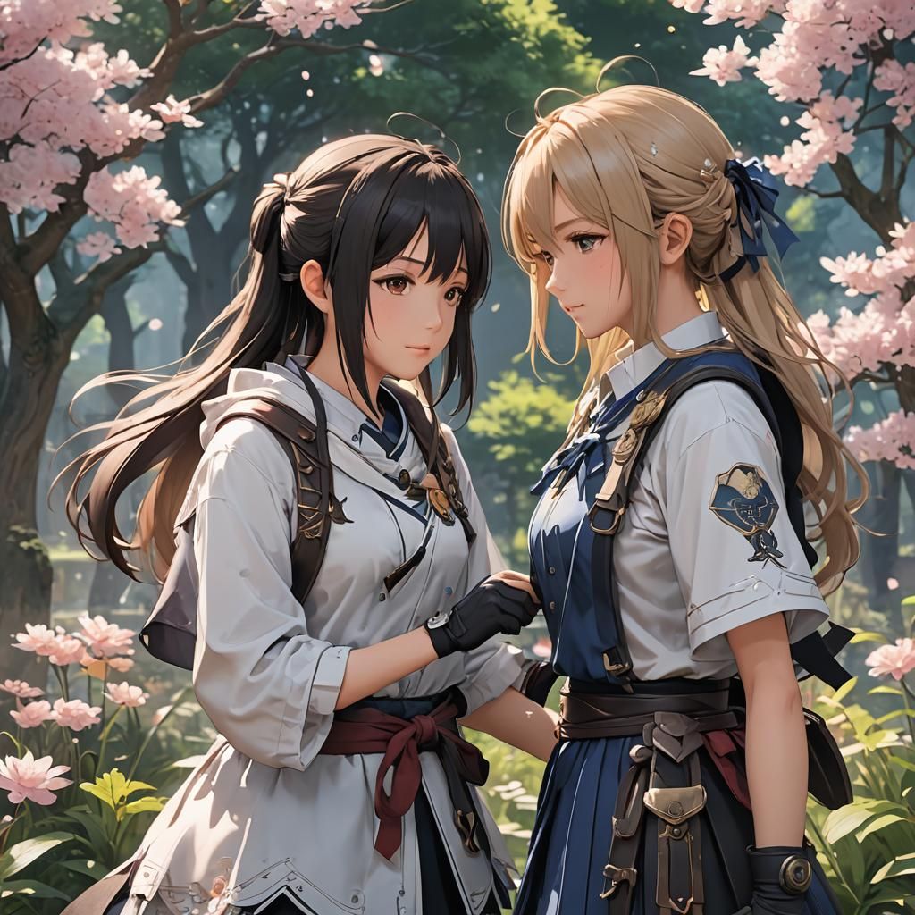 Anime Style Depiction of True Friendship