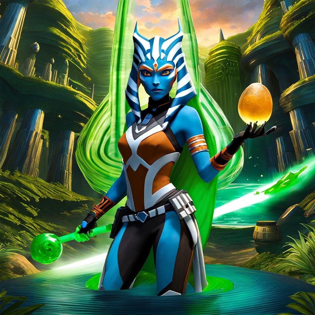Ahsoka as a Slime Girl in Ethereal Style