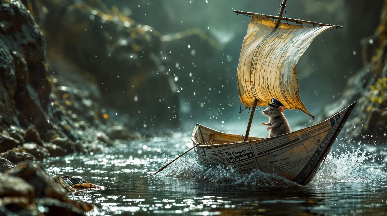 Surreal Captain Rat Conquers Treacherous Waterway