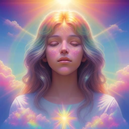 Psychedelic Vision of Jesus Christ in Astral Clouds
