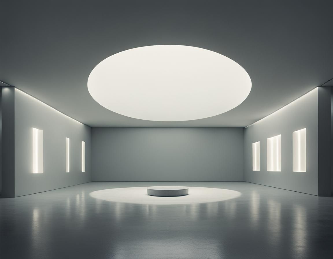Minimalist Space Art with Neutral Lights