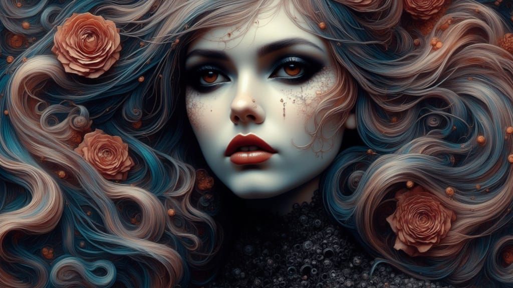 Morpheus Dreams: Romantic Goth Portrait in 8k