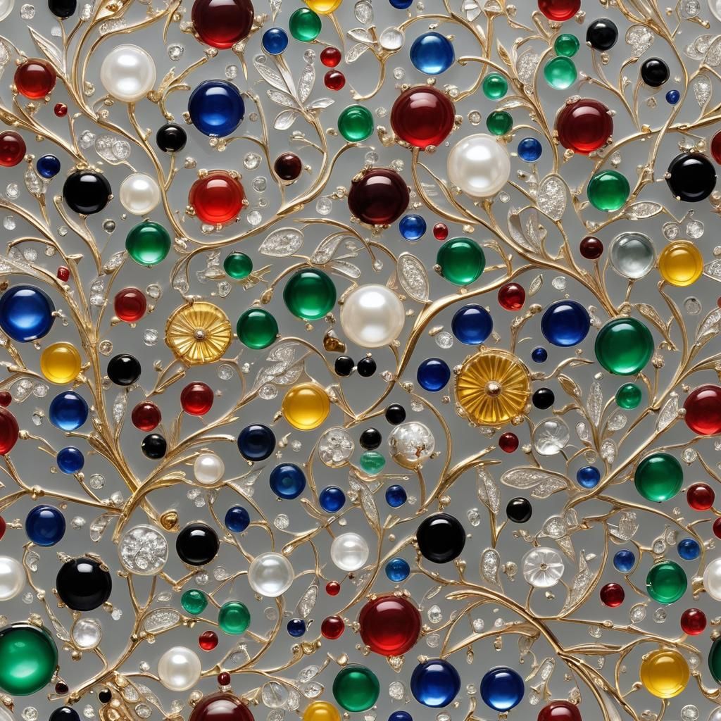 Brilliant Art Deco Glass with Gold and Gems