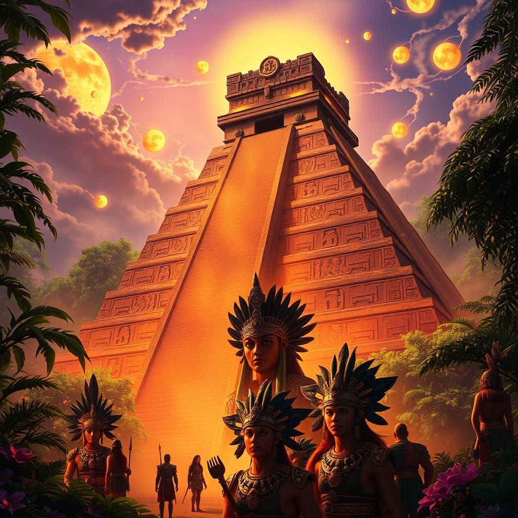Ancient Aztec Pyramid Radiates Mystical Energy in Lush Jungl...