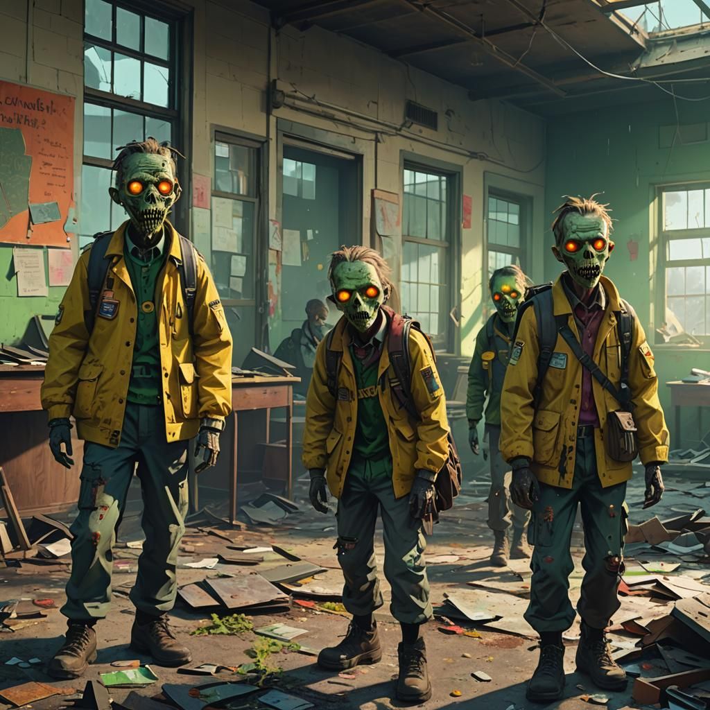 Zombie Schoolchildren Roam Abandoned Classrooms as Digital A...