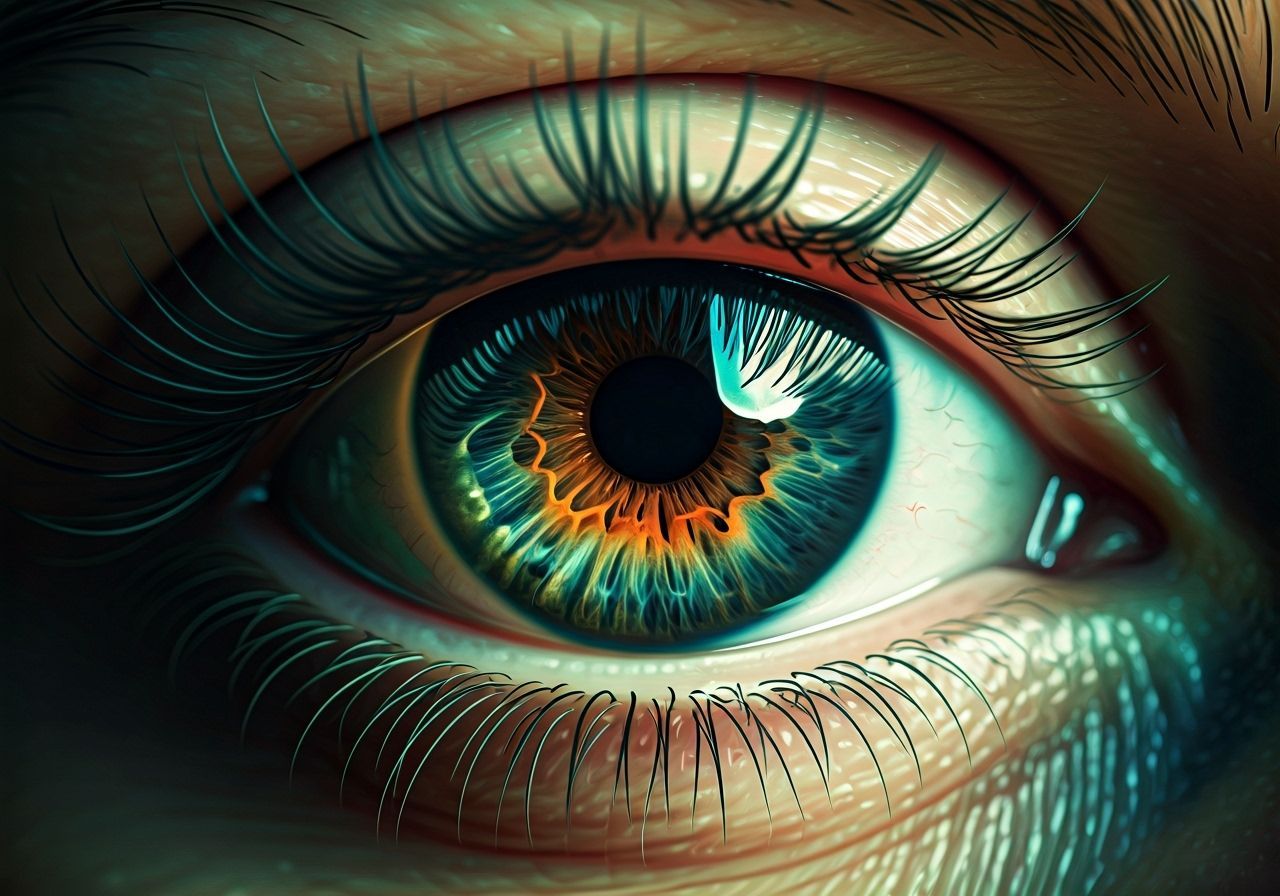 Green Neon Eye in Cyberpunk Style