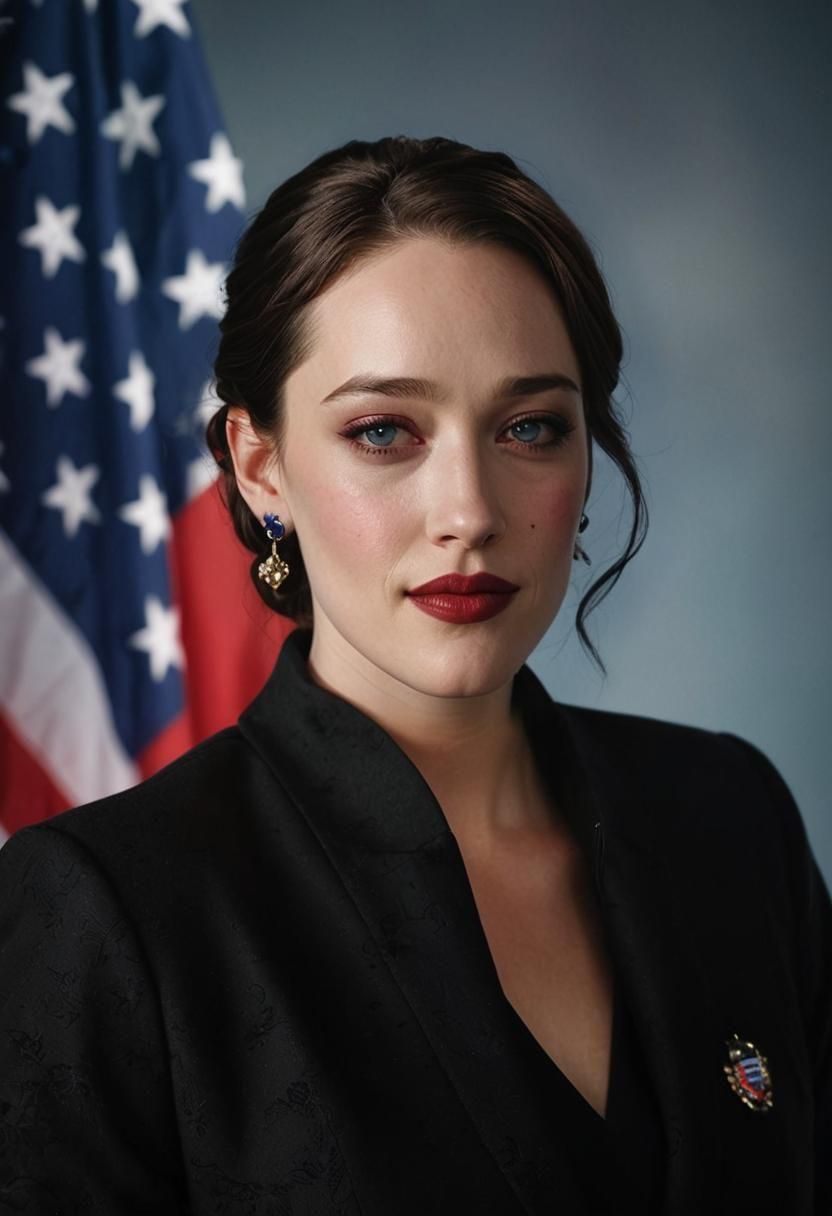 A Congresswoman Portrait with American Flag