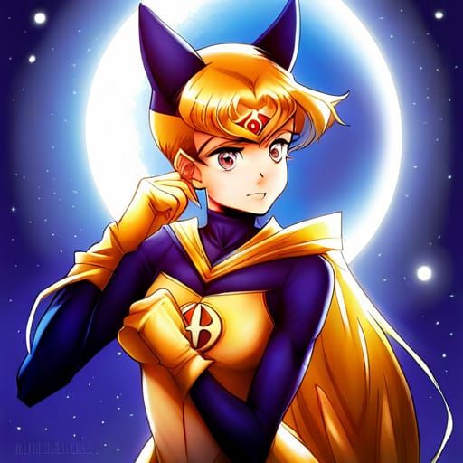 Batgirl as Sailor Guardian in Anime Style