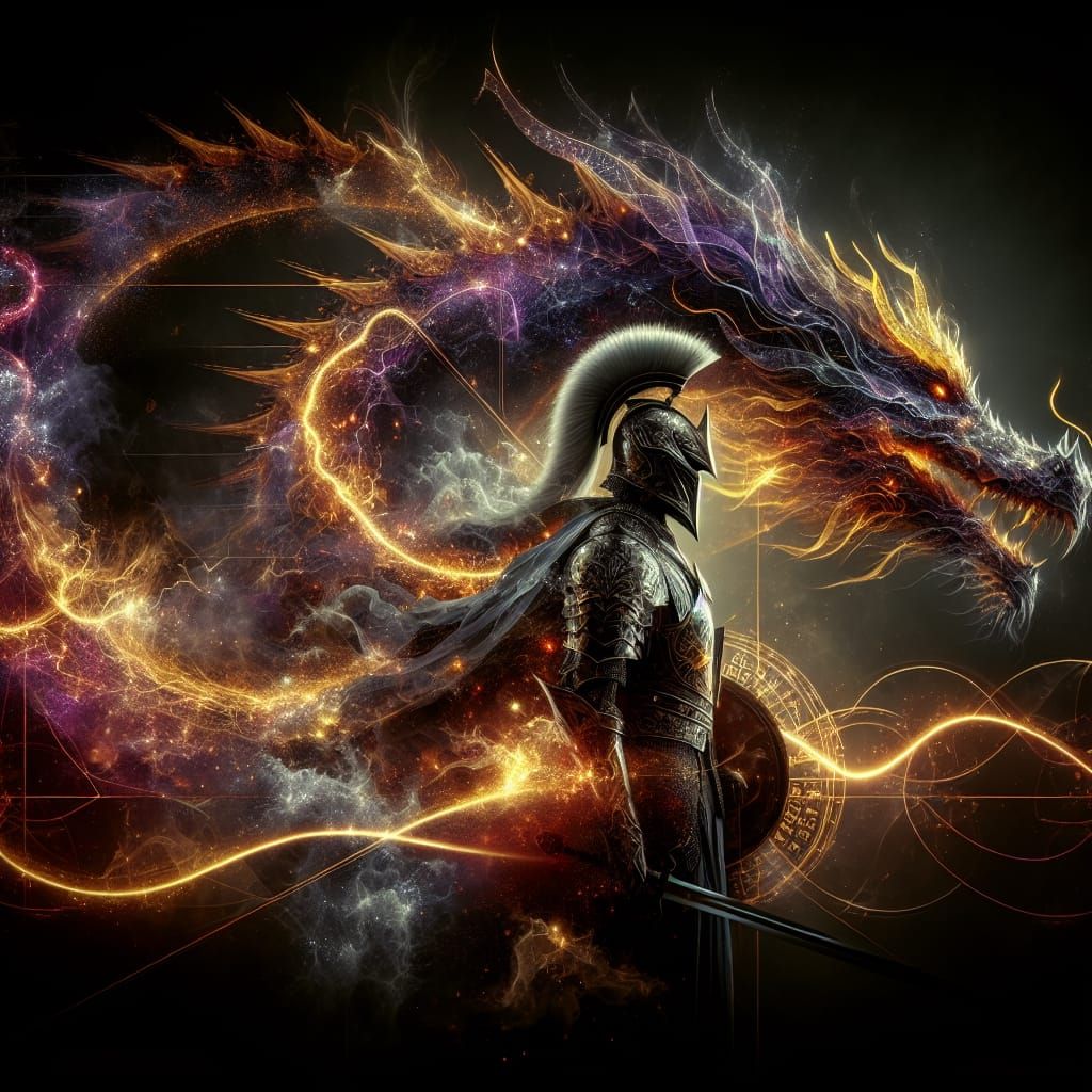 Dragon Warrior Double Exposure Concept Art