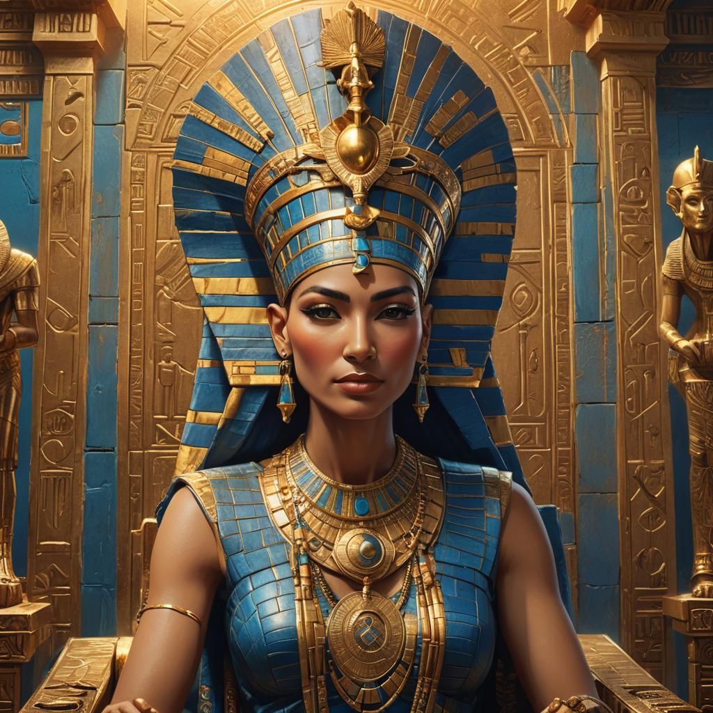 Nefertiti Portrait in Art Nouveau Style