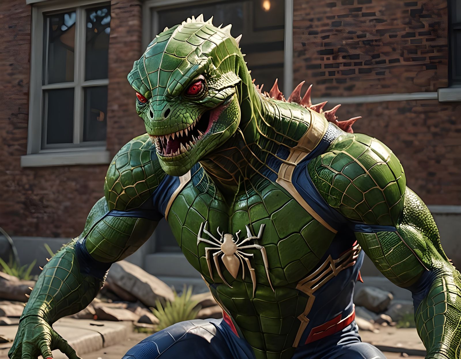 Sinister Lizard Transformation: An Unreal Engine 5 Rendering