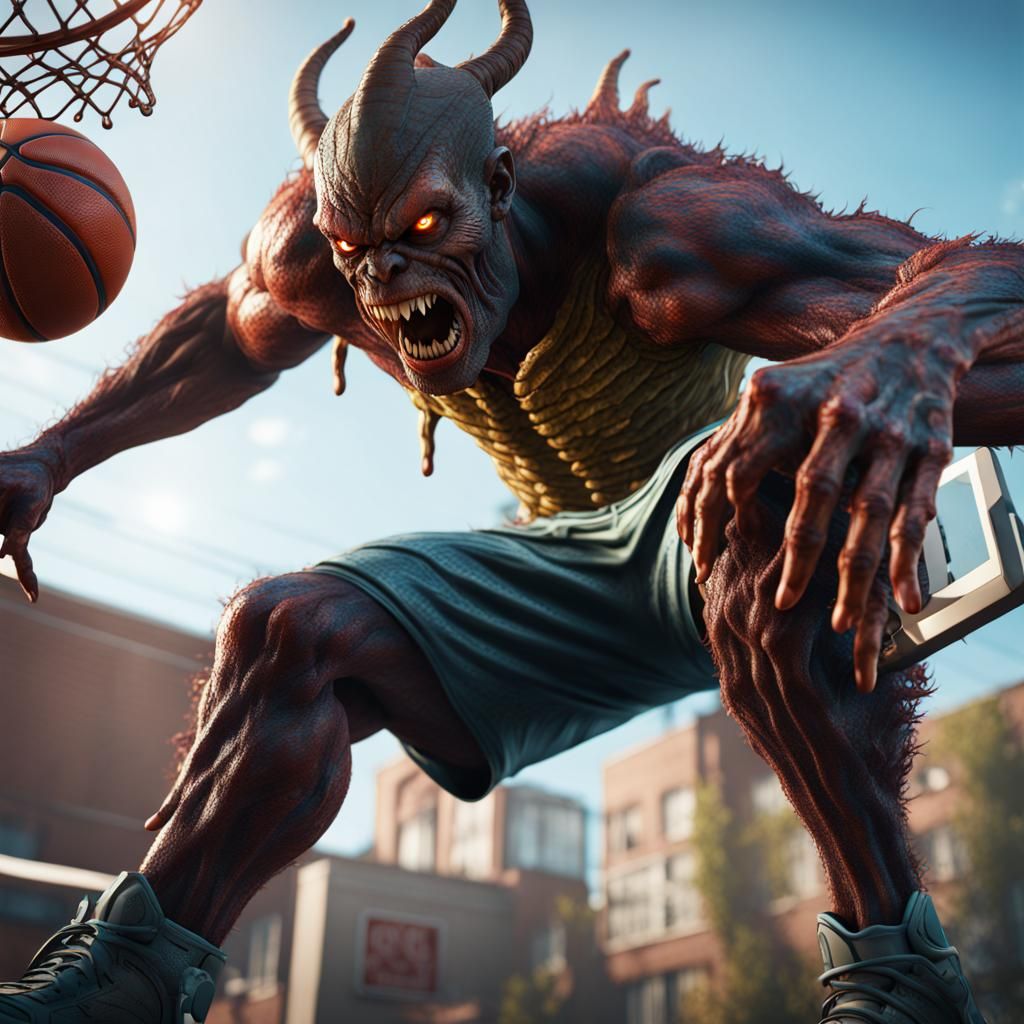 Mutant Monster Slam Dunk in Detailed Matte Painting