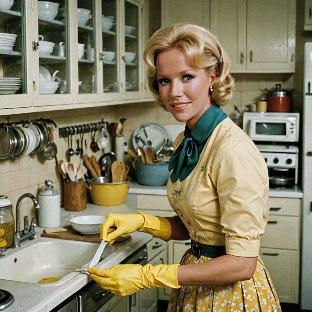 Stepford Wife in 1950s Kitchen
