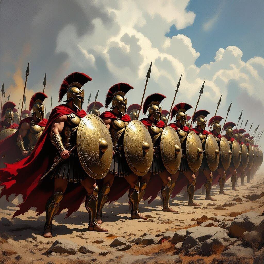 300 Spartans in Epic Battle Scene