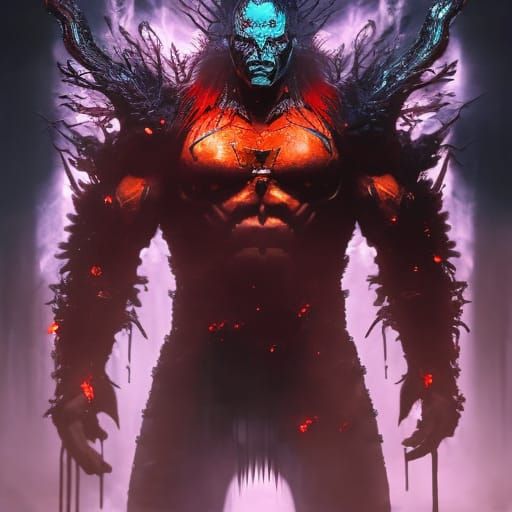 Obsidian-Faced Alien Deity: A Biopunk Portrait