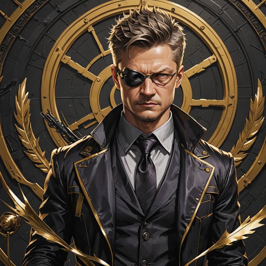 Dark Academia Black and Gold Hawkeye Design