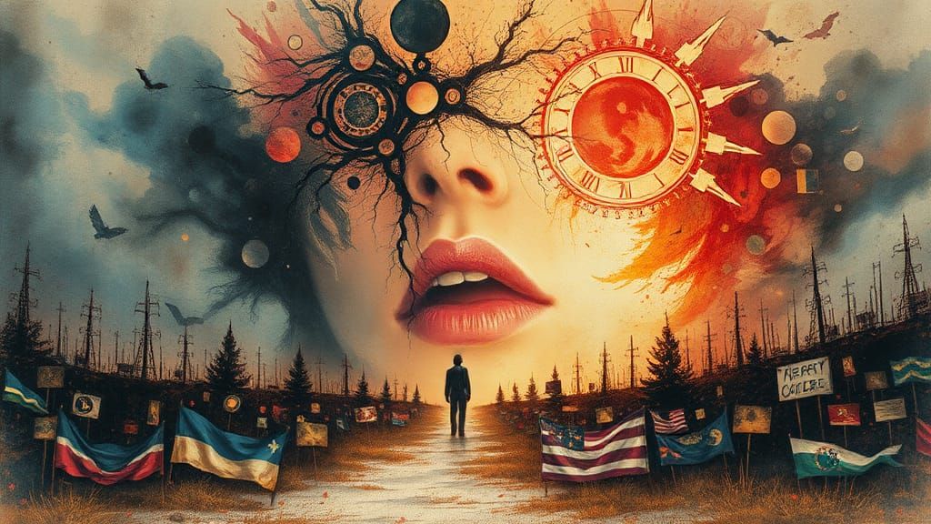 Surreal Dreamscape: Empty Void in Political Extremism