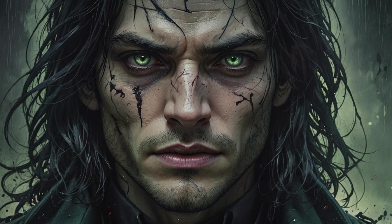 Dark Fantasy Portrait of an Evil Young Man