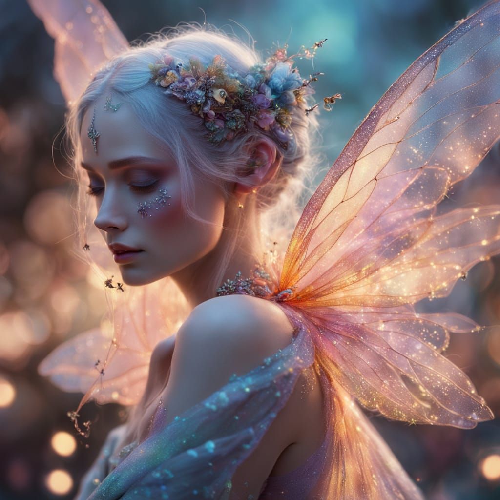 Enchanting Fairy Landing: A Whimsical Macro Photograph