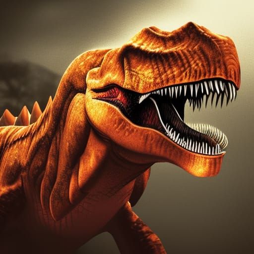 Hyperrealistic Dinosaur in Colorful Splash Art Style