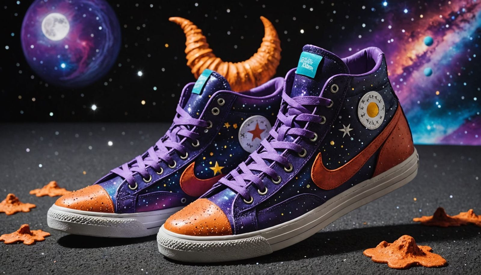 Galaxy Sneakers Embellished with Celestial Details