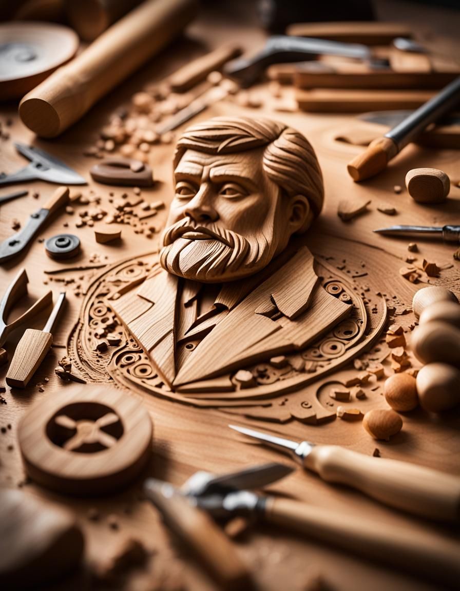 Unfinished Wood Carving in Fine Art Photography