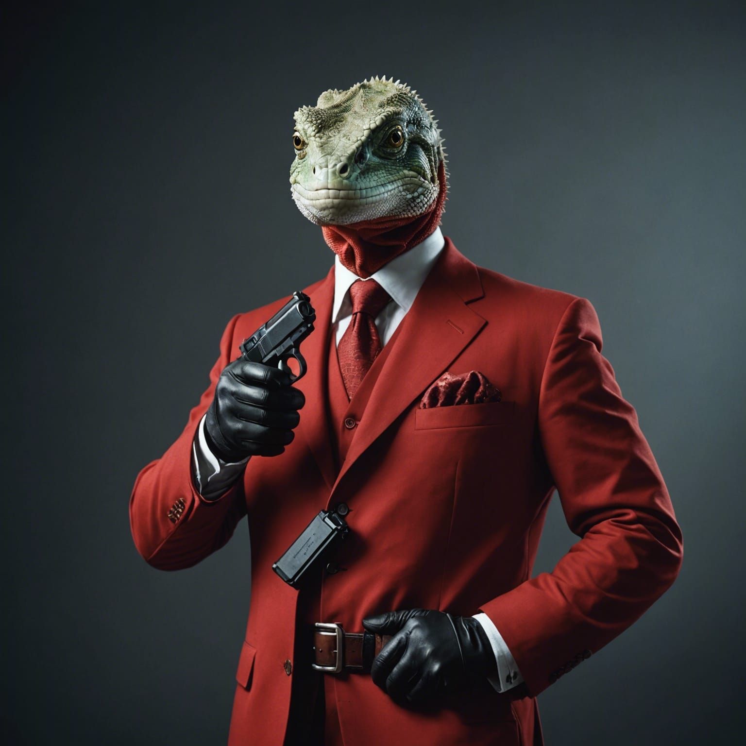 Lizard Mob Boss Portrait in Dark Fantasy Style