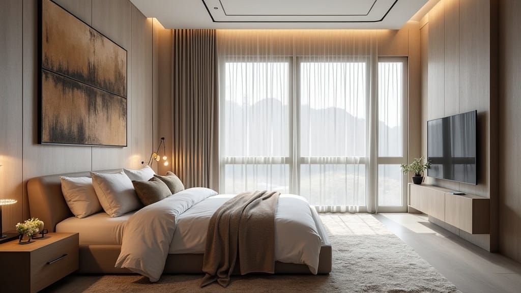 Elegant Modern Bedroom in Sloping Light