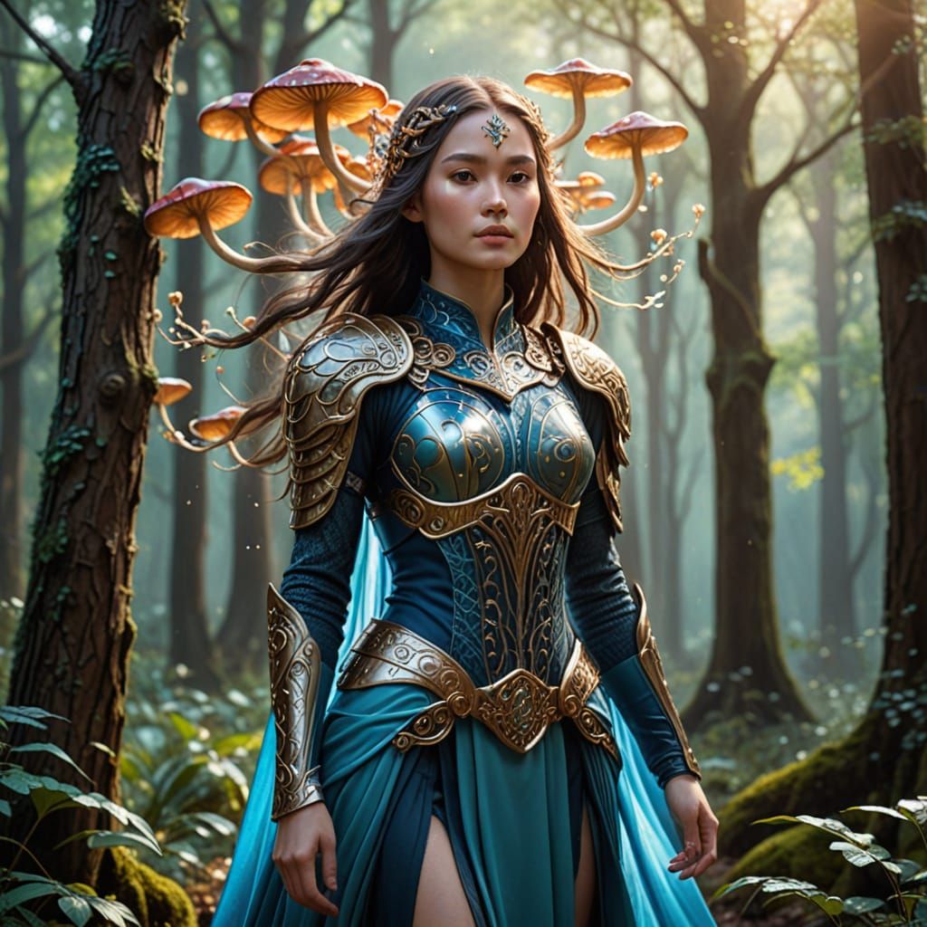 Enchanting Guinevere in Vibrant Digital Fantasy Art