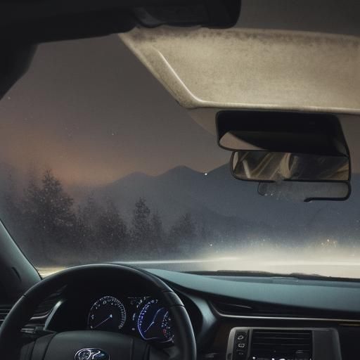 Night Road Trip: Car Interior in Abstract Symbolism