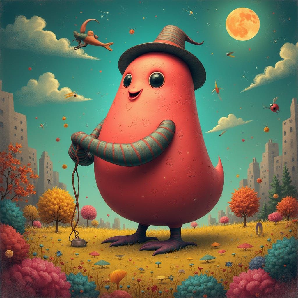 Vibrant Doink in Dreamlike Pop Surrealist Style