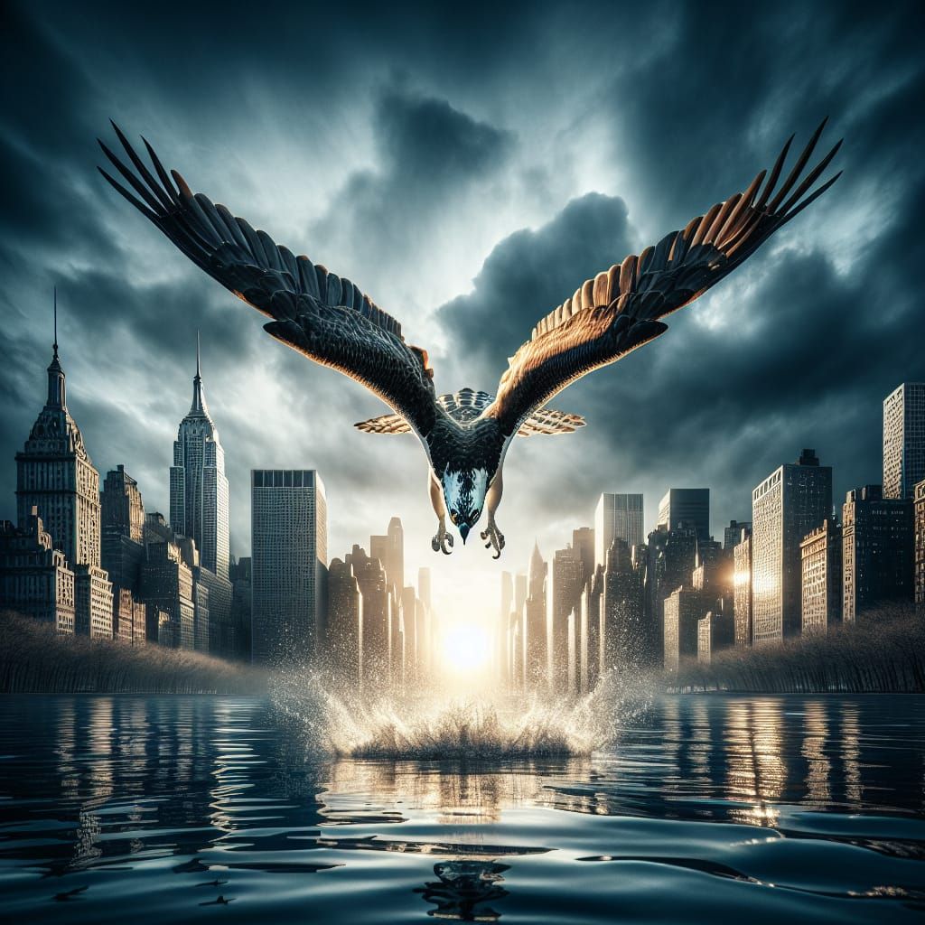 Osprey Dive Sequence: Hyperrealistic Cinematic Still